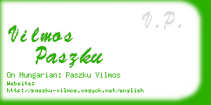 vilmos paszku business card